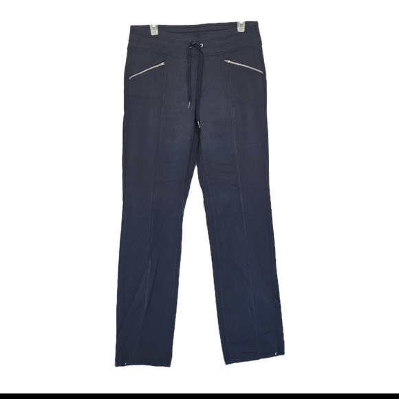 Athleta Dark Blue Mid-Rise Medium Pull-on Drawstring Waist and Ankles Yoga Pants - Picture 1 of 12